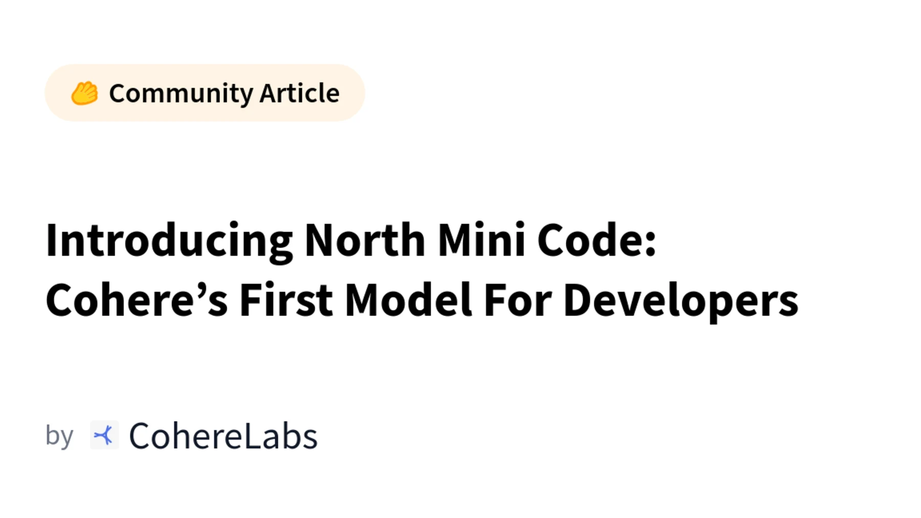 Cohere North Mini Code official release artwork
